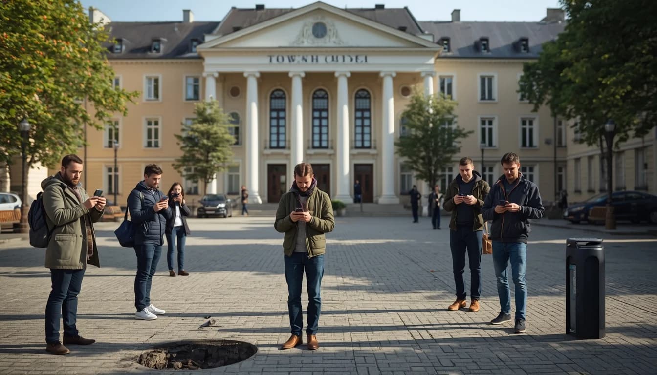 Trou dans la chaussée à signaler